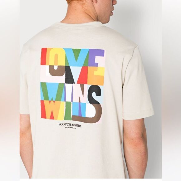 Scotch & soda LOVE WIN TEE WITH BIG BACK ARTWORK UNISEX - Print T-shirt Small - Picture 5 of 9